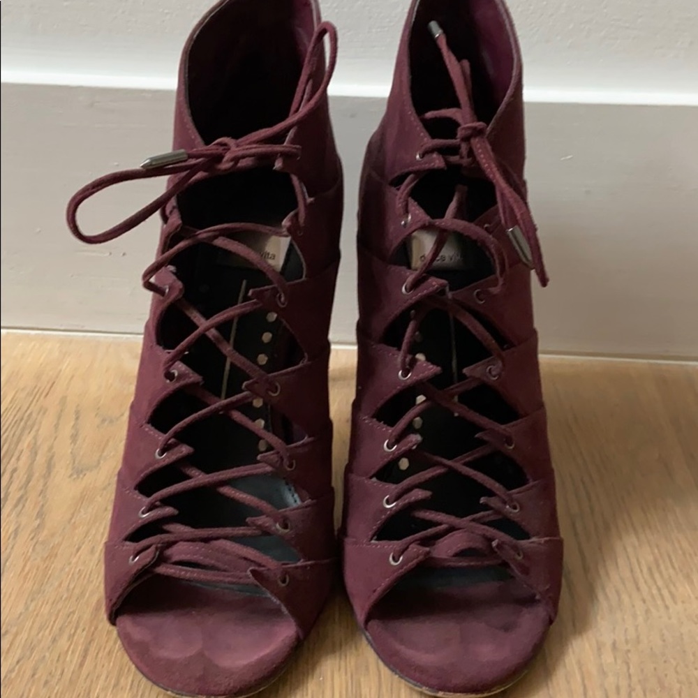 Dolce Vita Burgundy Lace-up Heel - Picture 4 of 8